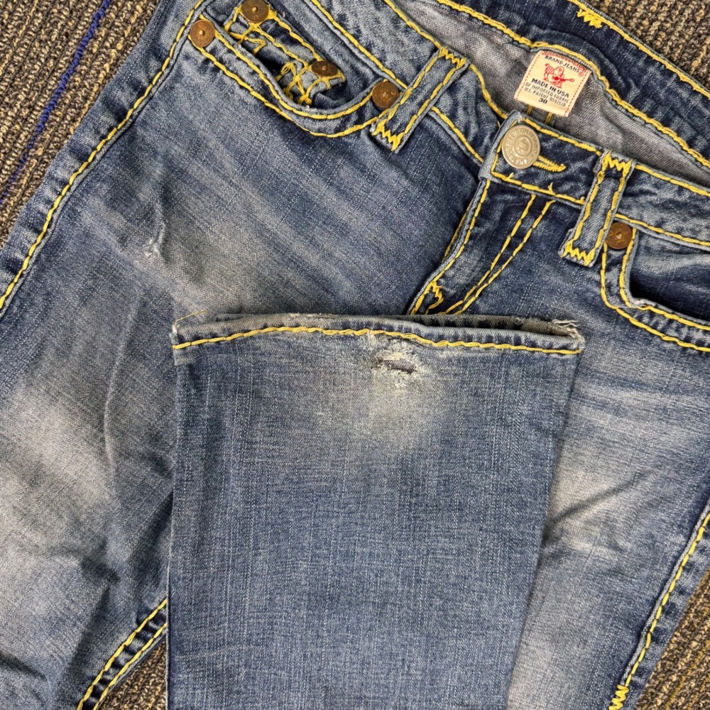 True Religion Joey Flare Jeans Women 30 Blue Good Super T Low Rise 10500ML